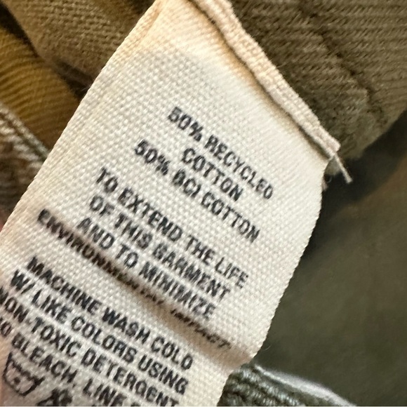 Alex Mill Neil Midi Skirt Recycled Denim High Rise Army Green Size 10 Medium - Picture 6 of 6